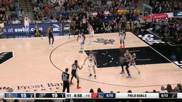NBA常规赛：勇士vs马刺英文原声全场回放
