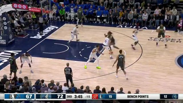 NBA常规赛：独行侠vs森林狼第3节英文原声回放