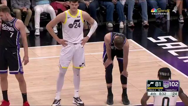 NBA常规赛：爵士vs国王第4节英文原声回放