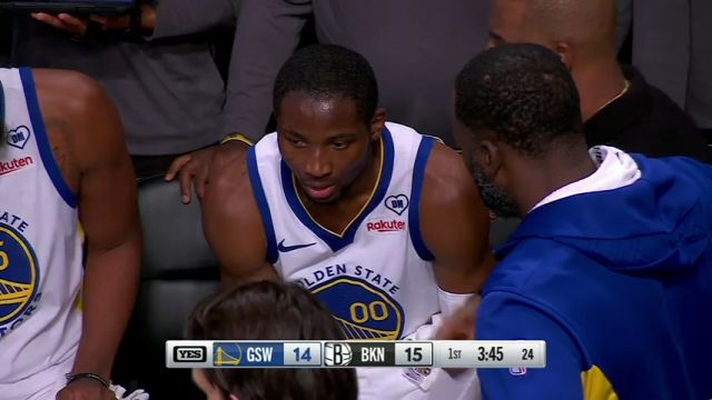 NBA常规赛：勇士vs篮网第1节英文原声回放