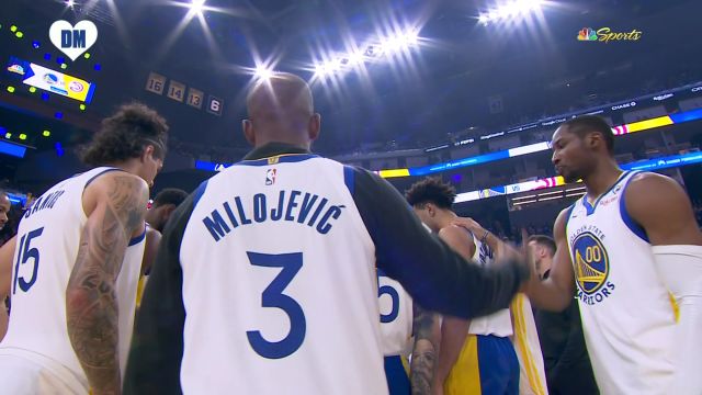 所有队员送出最好的祭奠 勇士全员球衣背后换成已故助教米洛耶维奇的名字