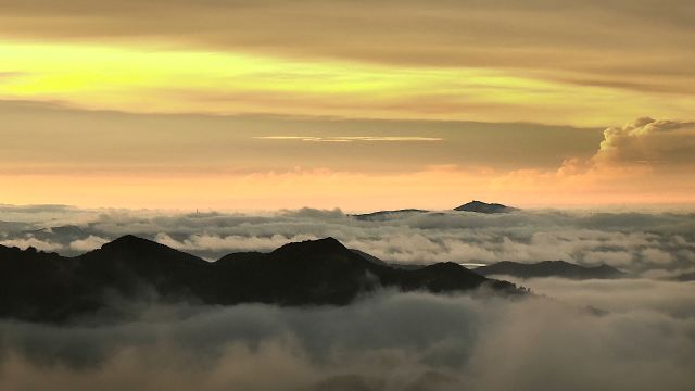 金色水墨!安徽三公山雨后初霁绘山川画卷