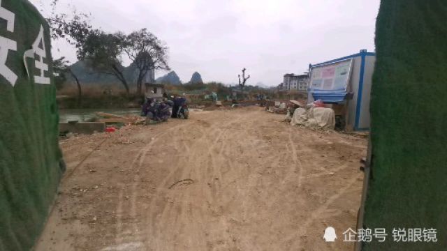 2021年元月七日桂林建设中的小东江新建“刘家桥”工地