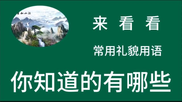 来看看 常用礼貌用语 你知道的有哪些