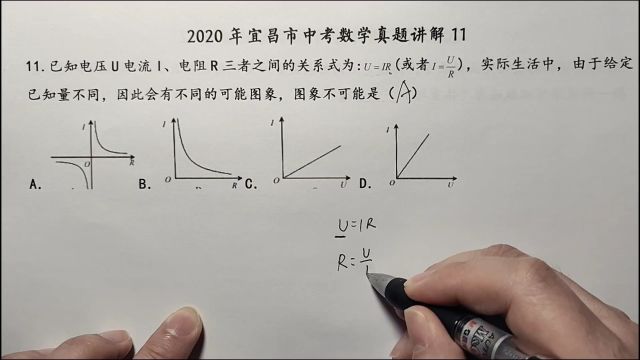 2020年宜昌中考数学11:哪个图象不可能符合要求?