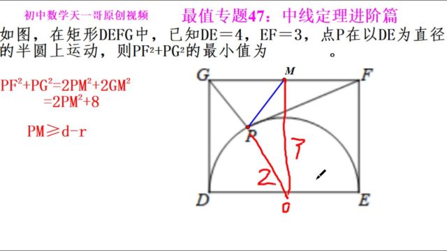 初中数学几何最值专题47.1:中线定理进阶篇