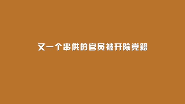 又一个串供的官员,被开除党籍