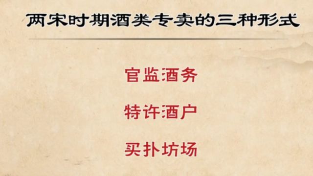 两宋时期酒类专卖的三种形式:官监酒务、特许酒户和买扑坊场