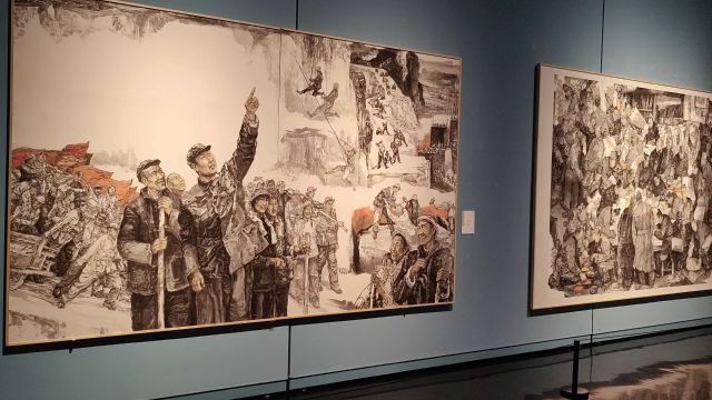 到郑州美术馆参观河南大学美术展