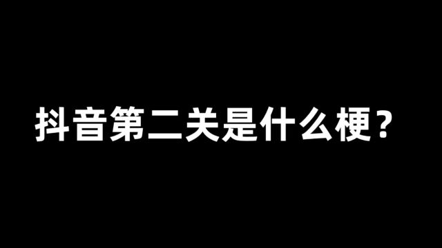 抖音第二关是什么梗?