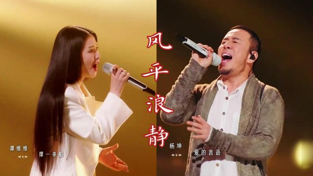 杨坤 谭维维《风平浪静》声生不息,声音刚柔相济仿若置身爱河里