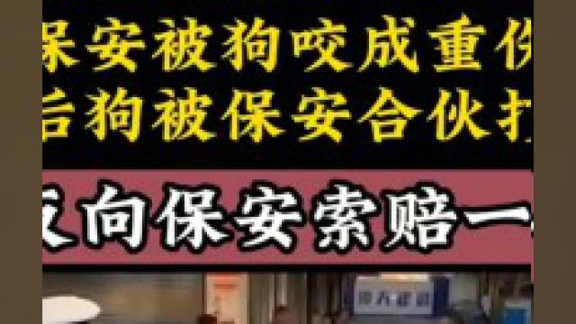 小区保安被狗咬成重伤住院,事后狗被保安合伙打死,狗主却反向保安索赔一万#狗#遛狗不牵绳 3