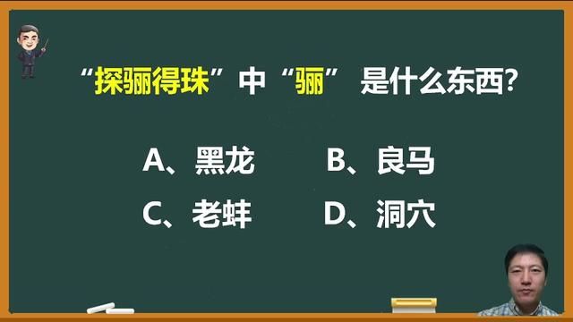 成语“探骊得珠”中的“骊”具体指什么? #探骊得珠 #成语 #语文 #中高考成语 #成语积累 #知识分享