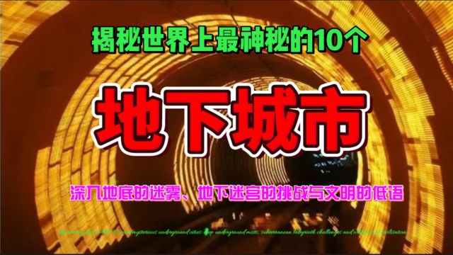 揭秘世界上最神秘的10个地下城市:深入地底的迷雾、地下迷宫的挑战与文明的低语