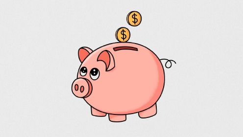 小猪存钱罐简笔画图片