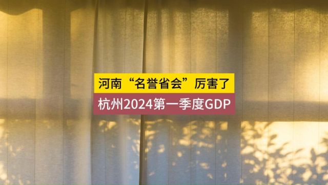 河南名誉省会——豫杭,2024年第一季度GDP