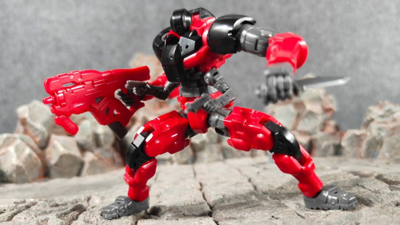 武士工坊 赤忠g协助型 1/30 柴兵/维和机甲 拼装模型 红色款