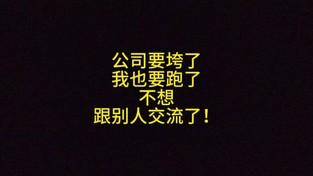 公司要垮了,我也要跑了,不想跟别人交流!