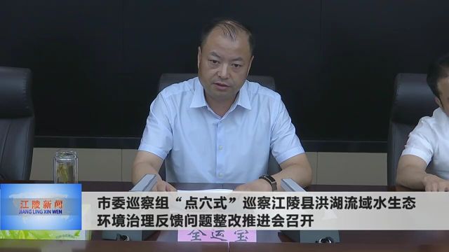 市委巡察组“点穴式”巡察江陵县洪湖流域水生态环境治理反馈问题整改推进会召开