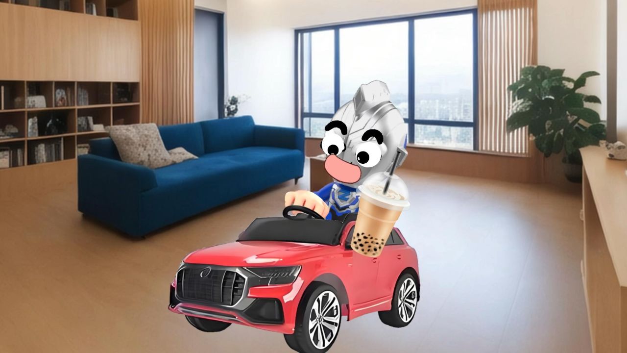 启蒙早教玩具视频:抓着雪糕坐摇摇车的小泽塔奥特曼甩飞了