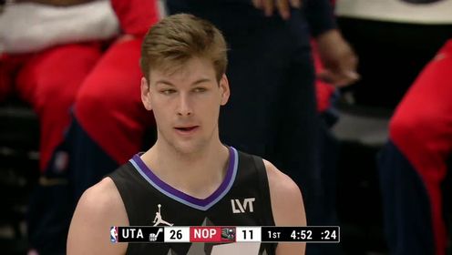 《NBA全场集锦》NBA常规赛：爵士vs鹈鹕第1节英文原声回放