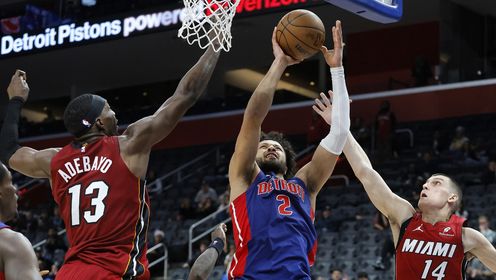 《NBA全场集锦》【原声】热火124-125活塞 坎宁安三双巴特勒空砍35分活塞加时险胜浇灭热火