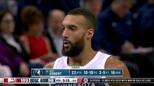 NBA常规赛：老鹰vs森林狼英文原声全场回放