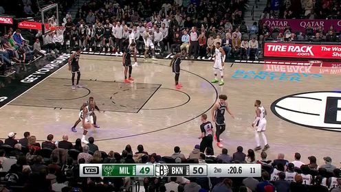 《布鲁克林篮网》【回放】NBA常规赛：雄鹿vs篮网第2节英文原声回放