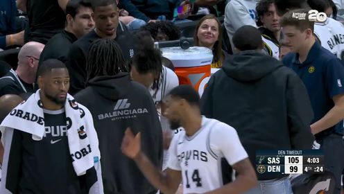 《丹佛掘金》NBA常规赛：马刺vs掘金第4节英文原声回放