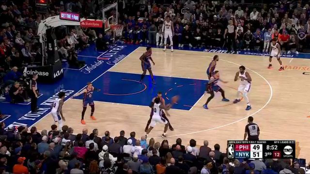 NBA季后赛：76人vs尼克斯第3节中文解说回放