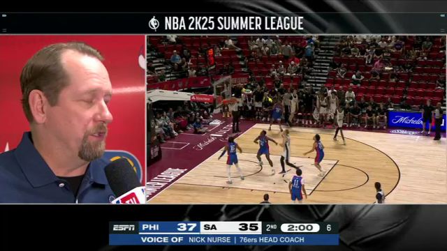 NBA夏季联赛：76人vs马刺第2节中文解说回放