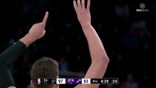 《NBA全场集锦》【回放】NBA常规赛：马刺vs爵士第4节英文原声回放
