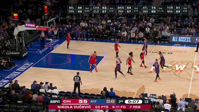 打成2+1之后还能投进三分球 布伦森刹那之间连拿6分