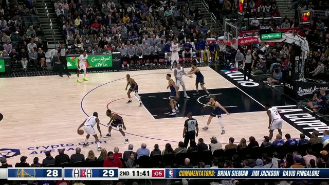 勇士vs快船五佳球 保罗远距离压哨三分引弓百步穿杨