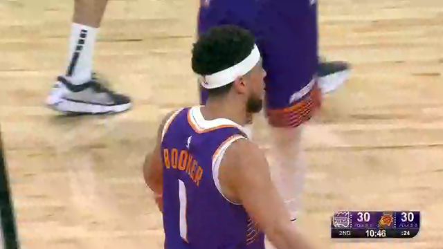 NBA常规赛：国王vs太阳第2节英文原声回放