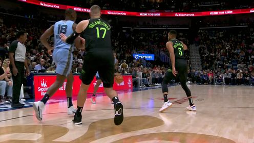 《NBA全场集锦》敲山震虎！莫兰特突破溜底线 飞身回头望月上篮得手