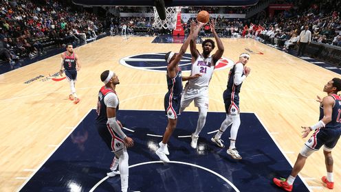 《NBA全场集锦》76人vs奇才五佳球 马克西中圈打板三分压哨命中 库利巴利举火烧天单手隔扣里德