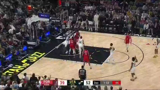 NBA常规赛：开拓者vs爵士第2节英文原声回放