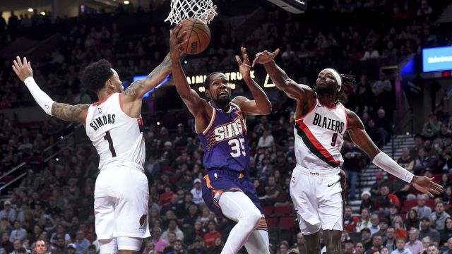 太阳104-109开拓者 杜兰特空砍40+5+4西蒙斯23+7率队结束7连败