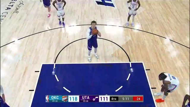 NBA常规赛：雷霆vs爵士第4节英文原声回放