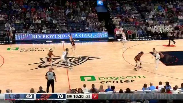 NBA常规赛：灰熊vs雷霆第3节英文原声回放