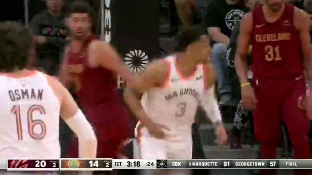 骑士vs马刺第1节中文解说回放