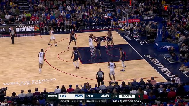 格林顶开马克西抛投打进 库里蝴蝶穿花突破挑篮命中