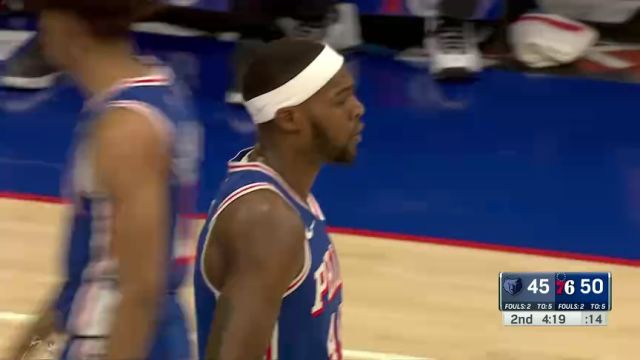 NBA常规赛：灰熊vs费城第2节英文原声回放
