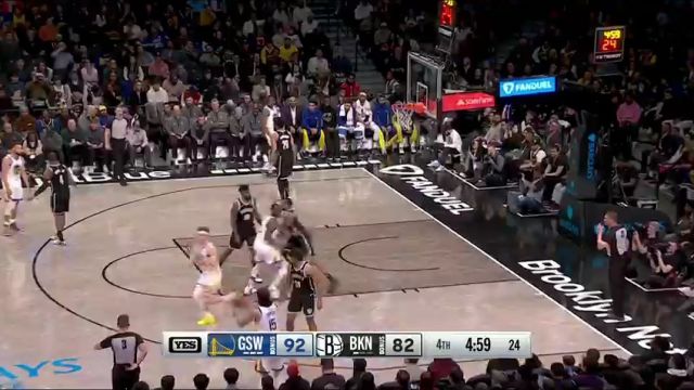 NBA常规赛：勇士vs篮网第4节中文解说回放