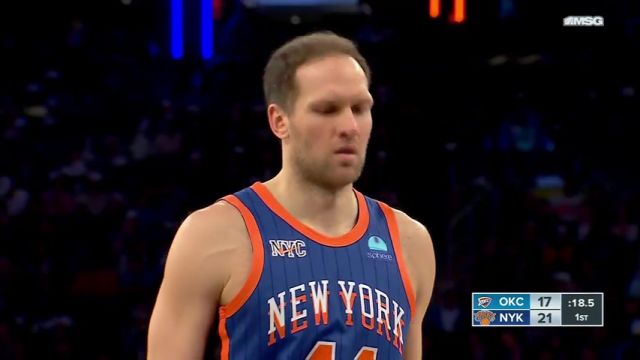 NBA常规赛：雷霆vs尼克斯第1节英文原声回放