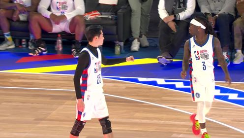 NBA全场集锦_NBA全明星名人赛_没事我可以独自开朗！王鹤棣与队友碰拳未被看到只好自己碰拳_高清1080P在线观看平台_腾讯视频