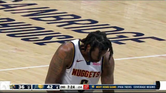 NBA常规赛：掘金vs步行者第2节英文原声回放