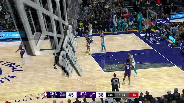 NBA常规赛：黄蜂vs爵士第2节英文原声回放