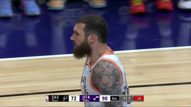 NBA常规赛：马刺vs爵士第3节中文解说回放